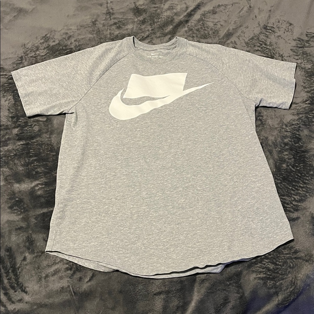 Nike Heather Gray Tee with White Swoosh